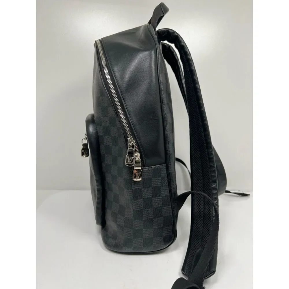 Louis Vuitton Josh Backpack Black Leather Damier Graphite